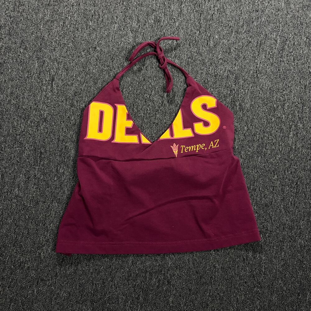 Vintage Y2k Arizona State Sundevils Asu Football Halter Top Women's Xs